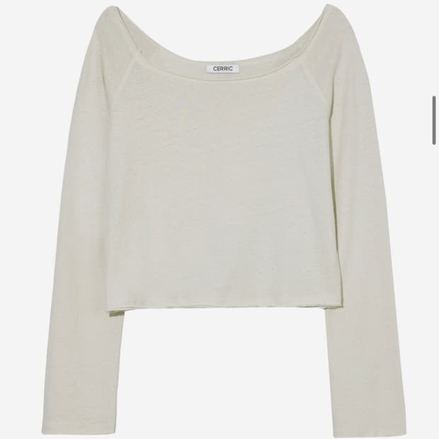RAW CUT BOAT NECK TOP / IVORY