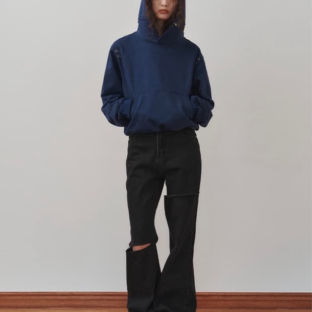 플리즈프로젝트 RELAXED BOOT CUT DENIM, BLACK