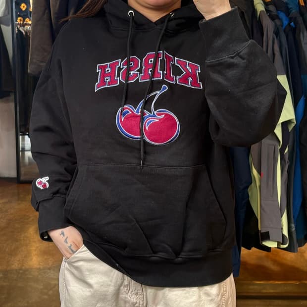 키르시 빅로고 블랙 후드