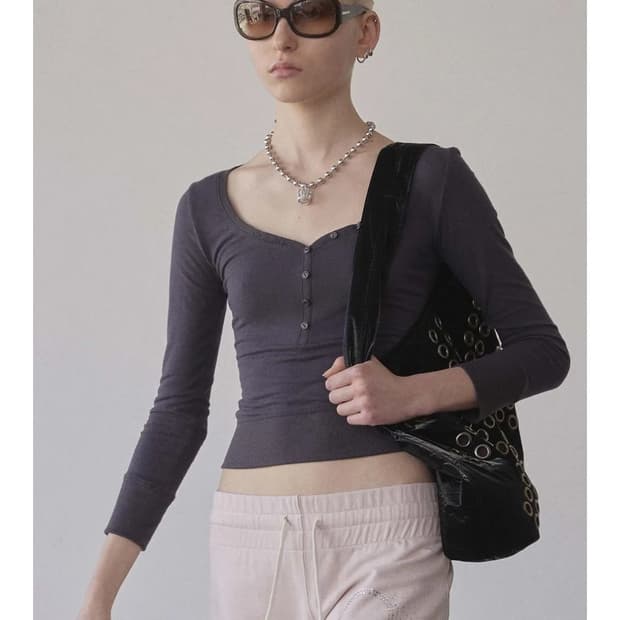 스컬프터 헨리넥탑 차콜 S