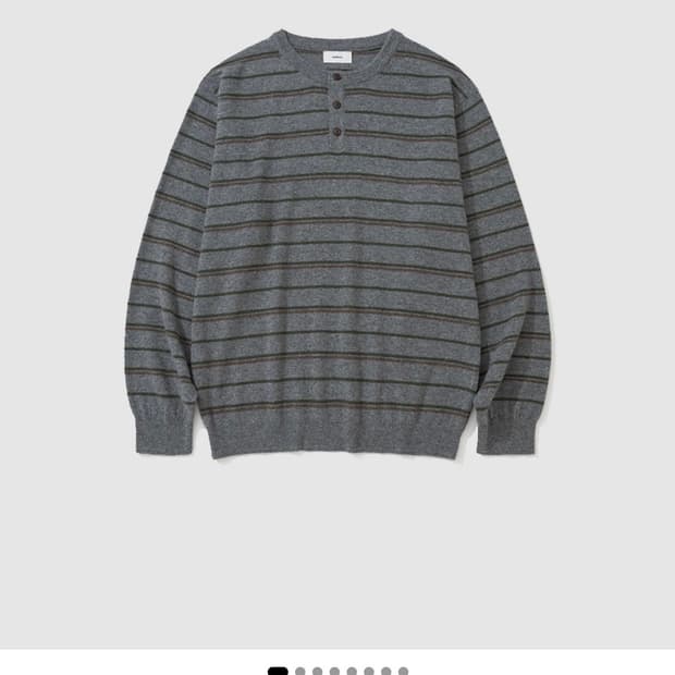 마이라이브러리 버튼 스트라이프 니트