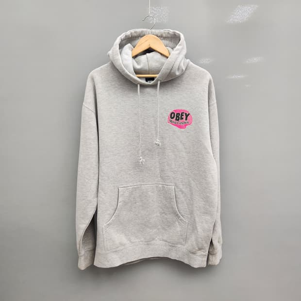 오베이 OBEY 회색 후드티