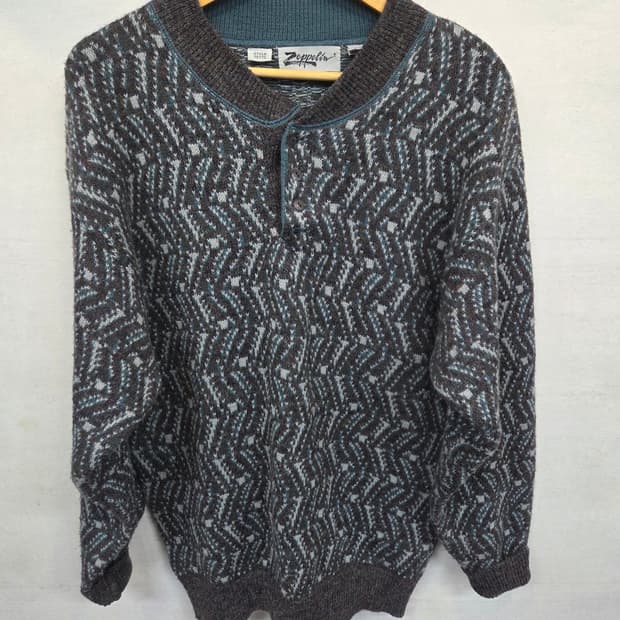 빈티지 zeppelin 90s 헨리넥 니트 xl