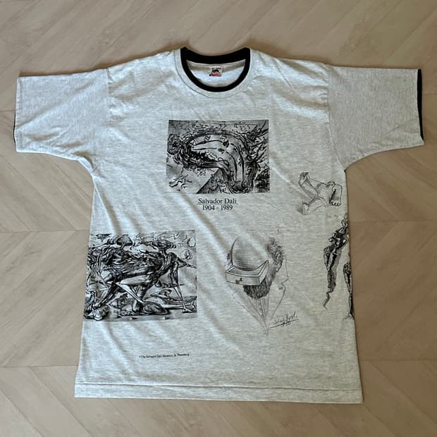 90s salvador dail art t shirt deadstock