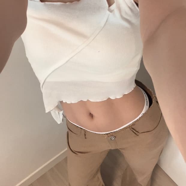 low rise mocha brown boots cut pants