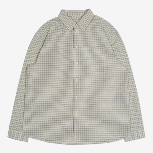 TCM mini logo check shirts (beige)