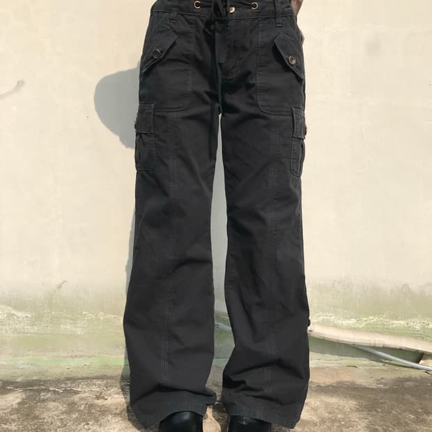 빈티지 블랙 카고 팬츠