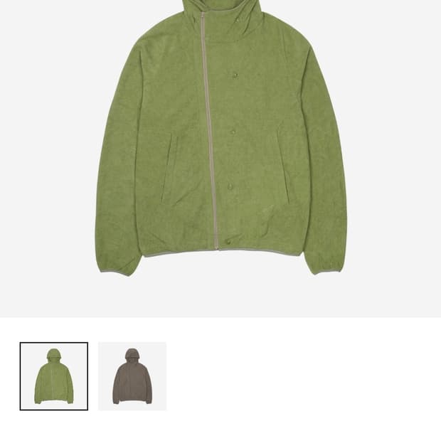 산산기어 버튼 플리스 재킷 그린 2 새상품