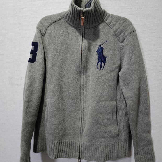 폴로 POLO 빅포니 그레이 니트집업 90 / S