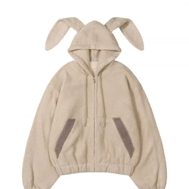 어스지구 토끼집업 아이보리