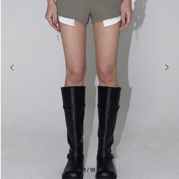 이네기 uneven raw cut shorts