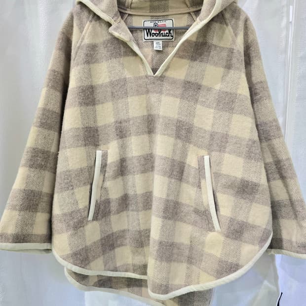 울리치 체크 후드 판쵸 케이프 미국 브랜드