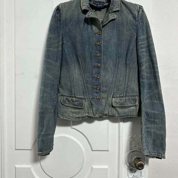 랄프로렌 버튼 크롭 데님 자켓