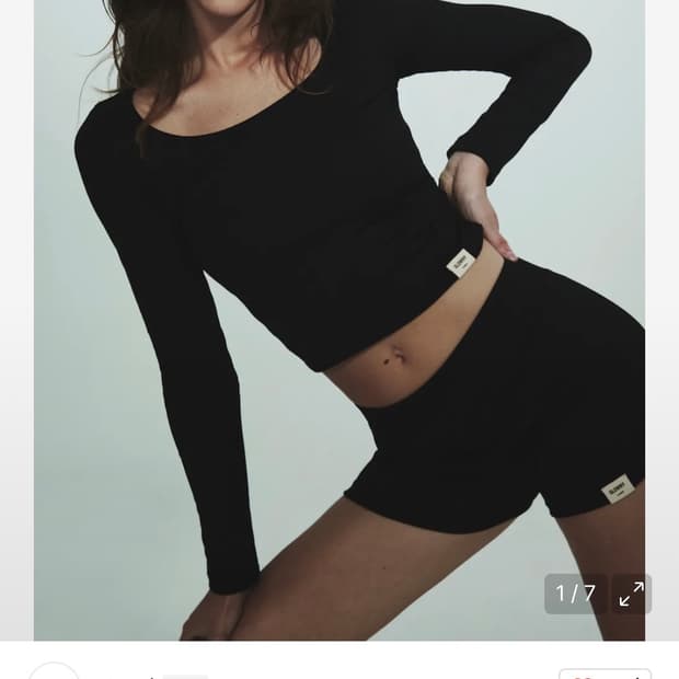 G CLASSIC RIB SCOOP LONG SLEEVE (BLACK)