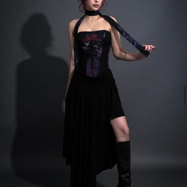 달링유어배드 롱스커트 블랙