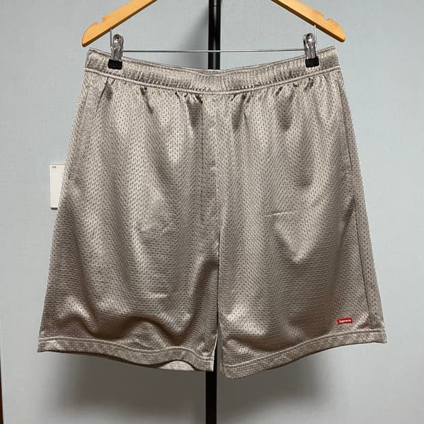 [M] 슈프림 스몰 박스 배기 메쉬 쇼츠 실버