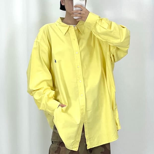 [5XL]POLO 옐로우 긴팔 셔츠