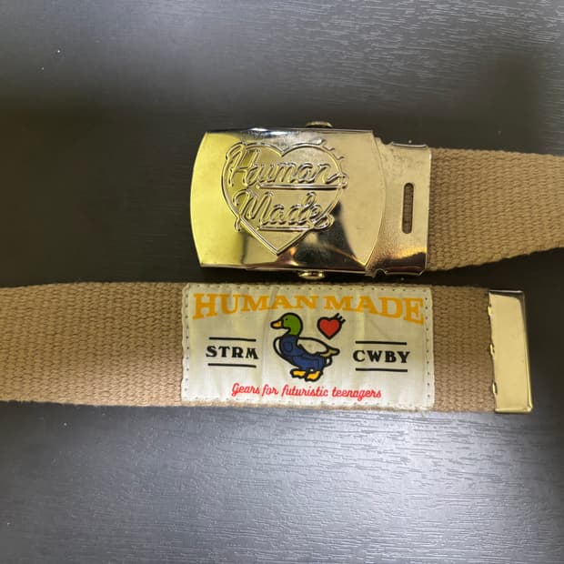 휴먼메이드 웹 벨트 베이지