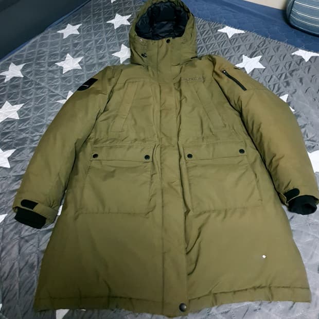 디스커버리 구스다운 롱패딩 파카 카키 (L)