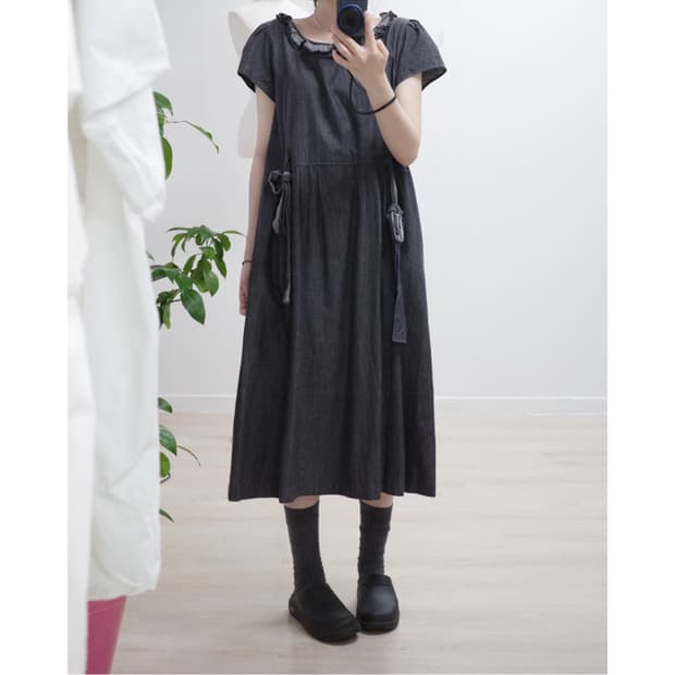 Ruffle ribborn one-piece