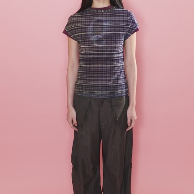 오들리워크샵 Dark Tartan Mesh Tee