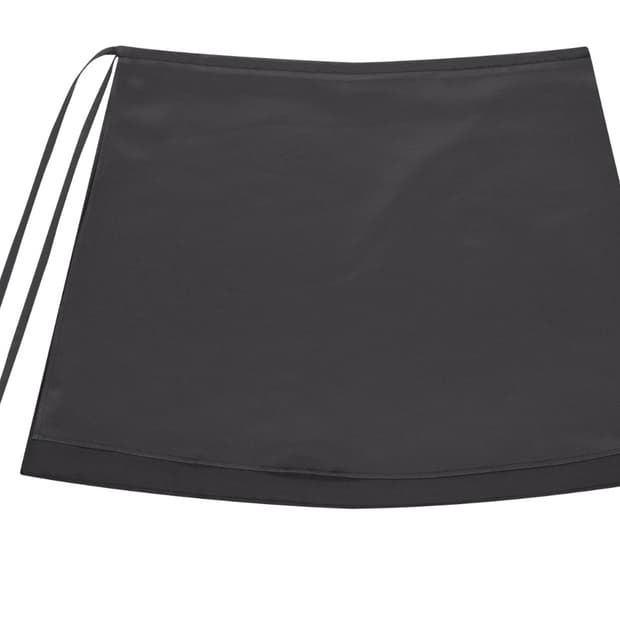 코이세이오038 SATIN WRAP SKIRT CHARCOAL