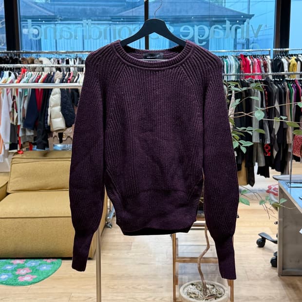 이자벨마랑 버건디 케이블 니트 