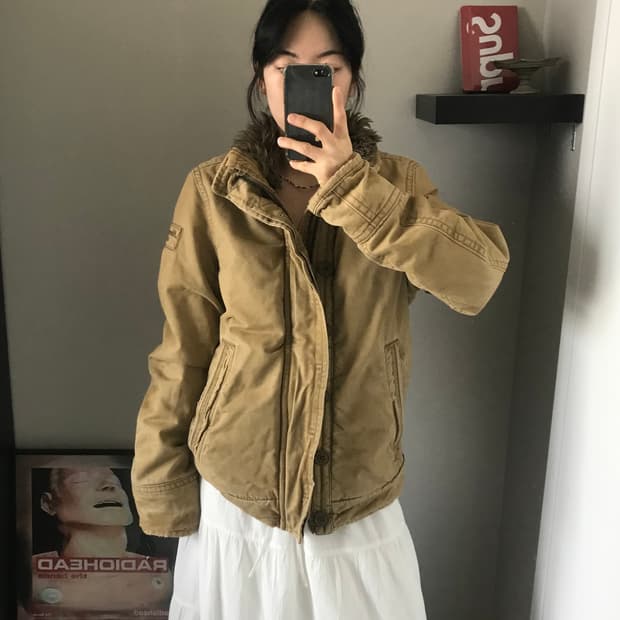 아베크롬비 쉐르파 베이지 헤비 자켓