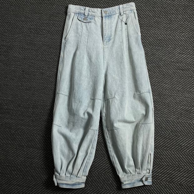 빈지티 버클 디테일 데님 퍼티그 팬츠 o 4127