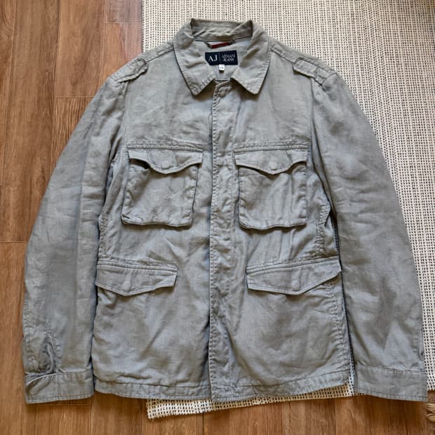 아르마니 진스 린넨 밀리터리 필드자켓