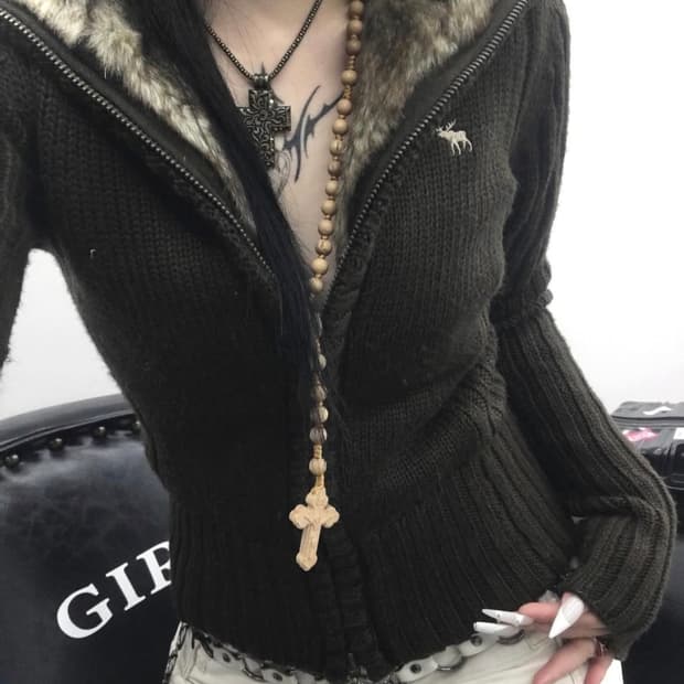 아베크롬비 브라운 퍼 집업