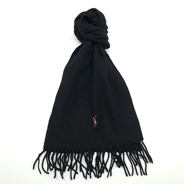MX182 폴로 랄프로렌 블랙 램스울 목도리 머플러