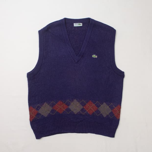 70s Chemise 라코스테 아가일 니트 베스트