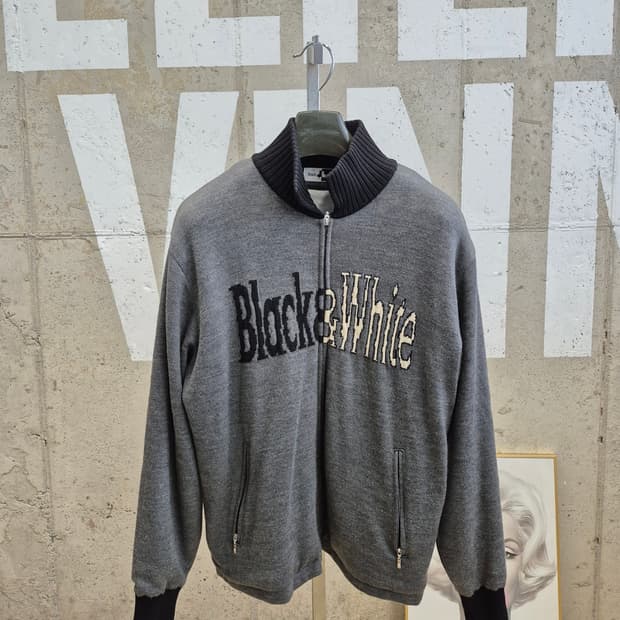 110)Black&White  방풍 니트 바람막이 집업(수납