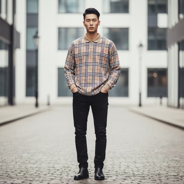 Burberrys 90's 노바체크 카라티 (대장급)