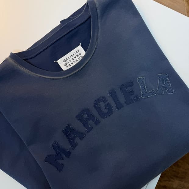 메종 마르지엘라 로고 헤비 져지 반팔 티셔츠 