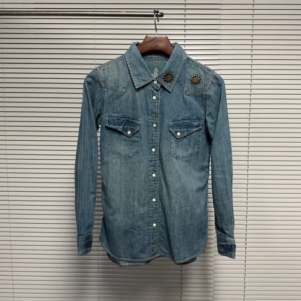 moussy 스터드 데님 셔츠