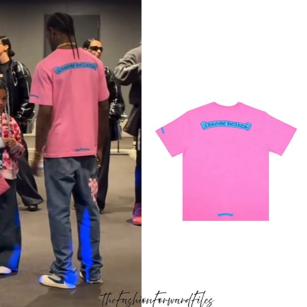 [XL] 크롬하츠 스크롤 포켓 티셔츠 핑크