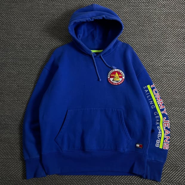 타미힐피거 세일링기어 빅로고 후드 티셔츠o 3866