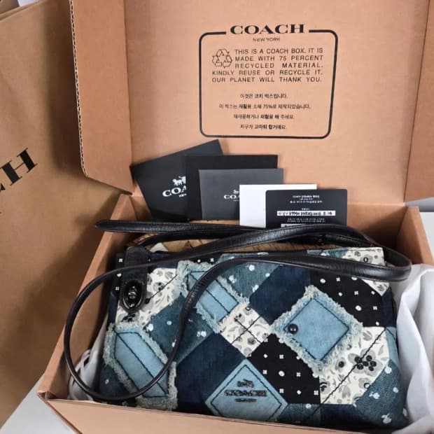 COACH 코치 데님 패치워크 크로스백 투웨이 가방 정품