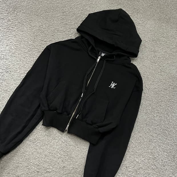 [우먼85] 우알롱 크롭 후드집업