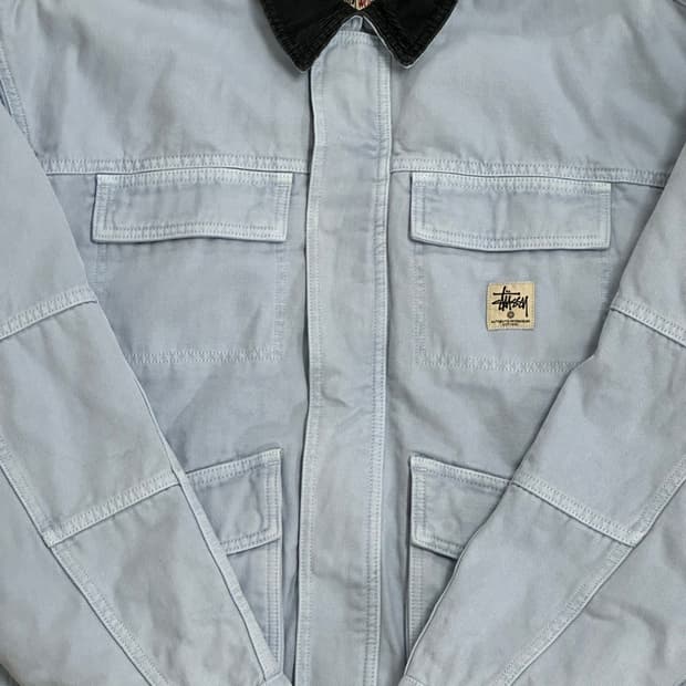 스투시 워시드 캔버스 자켓 라이트 블루