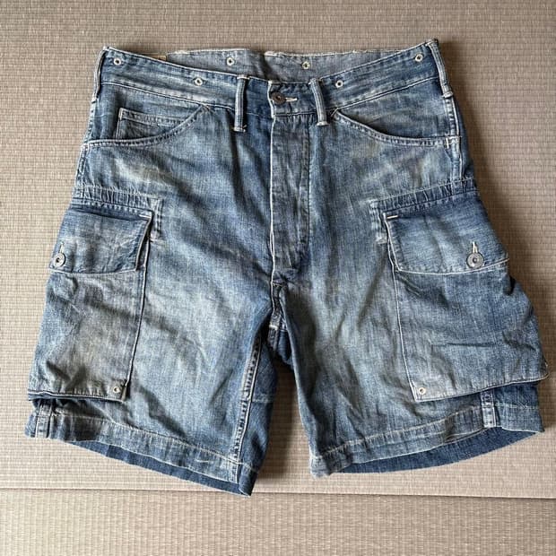 RRL 더블알엘 레지먼트 데님 카고 쇼츠
