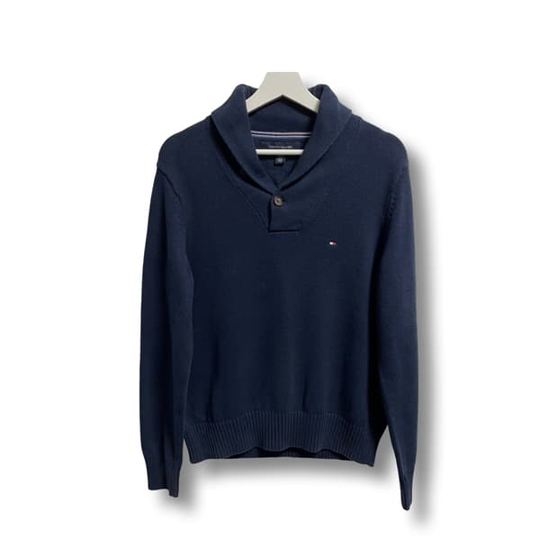 [S] 타미힐피거 숄카라 니트 네이비