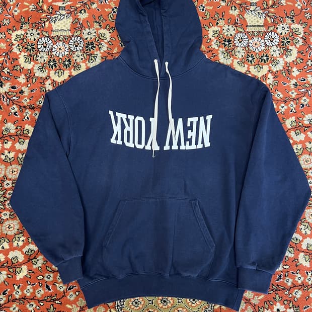 [M] DEUTERO 듀테로 네이비 뉴욕 후드티