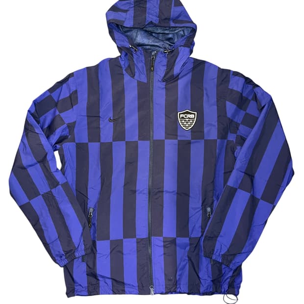 빈티지 00s NIKE FCRB 스트라이프 후드 윈드브레이커 자켓