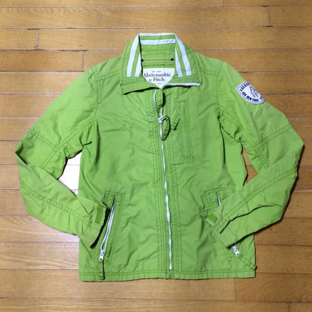 Abercrombie 아베크롬비 올드스쿨아메카지 혁오풍 집업자켓 그린