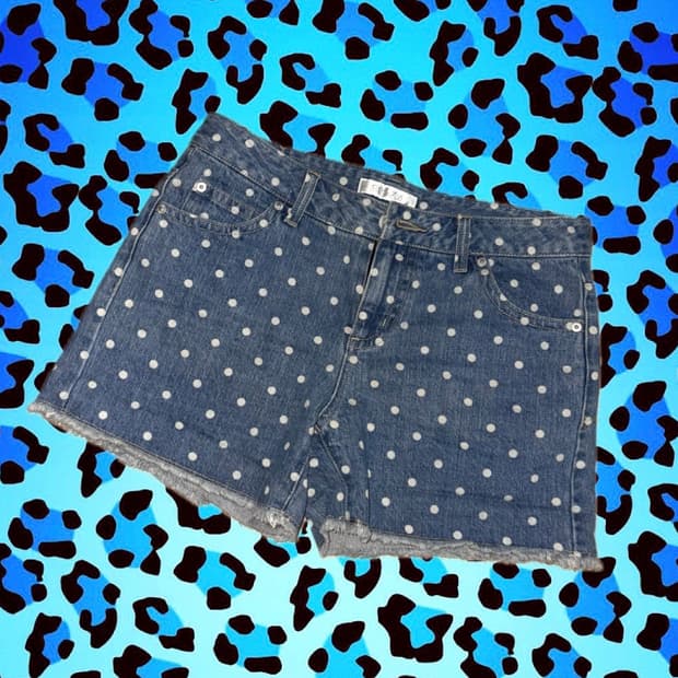 빈티지 Colza 도트 데님 핫팬츠 y2k 00’s