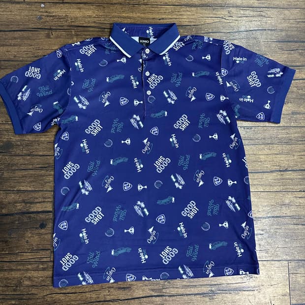 IGNIO 이그니오 기능성 쿨링 골프 반팔 카라티 L 네이비 패턴 (새제