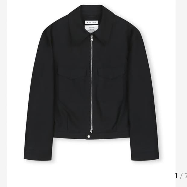 S) BESLOW 블랙 몰스킨 밀리터리 집업 자켓